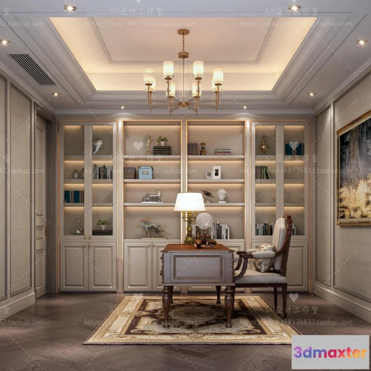 1119880 - STUDY ROOM 3D SCENES - VRAY RENDER - 28