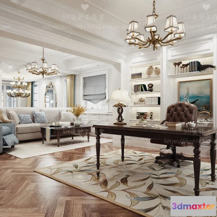 1119882 - STUDY ROOM 3D SCENES - VRAY RENDER - 29