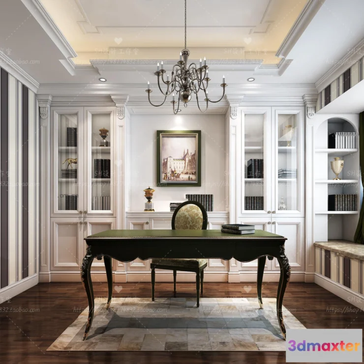 1119888 - STUDY ROOM 3D SCENES - VRAY RENDER - 32
