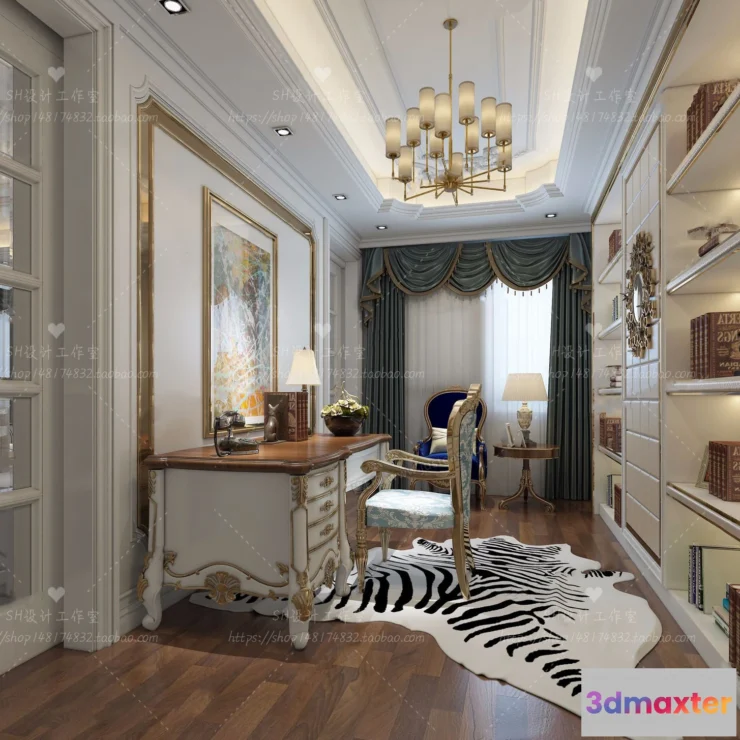 1119892 - STUDY ROOM 3D SCENES - VRAY RENDER - 34