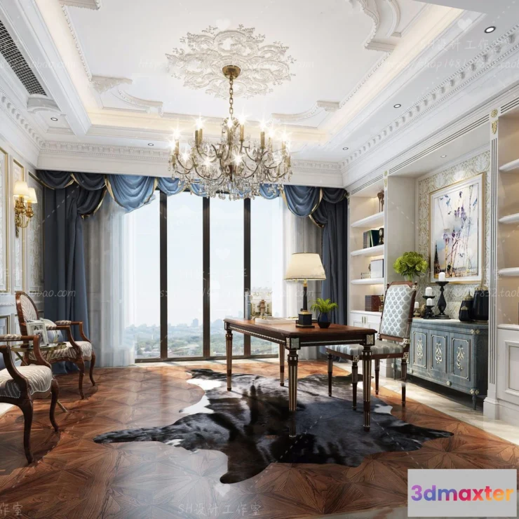 1119894 - STUDY ROOM 3D SCENES - VRAY RENDER - 35