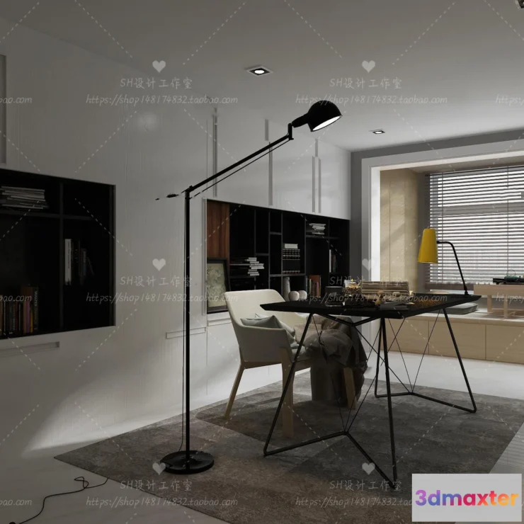 1119896 - STUDY ROOM 3D SCENES - VRAY RENDER - 36