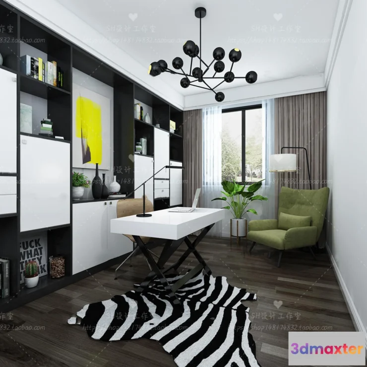 1119908 - STUDY ROOM 3D SCENES - VRAY RENDER - 42