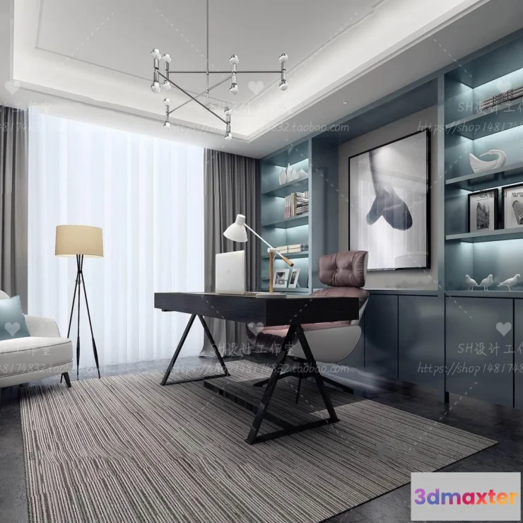 1119914 - STUDY ROOM 3D SCENES - VRAY RENDER - 45