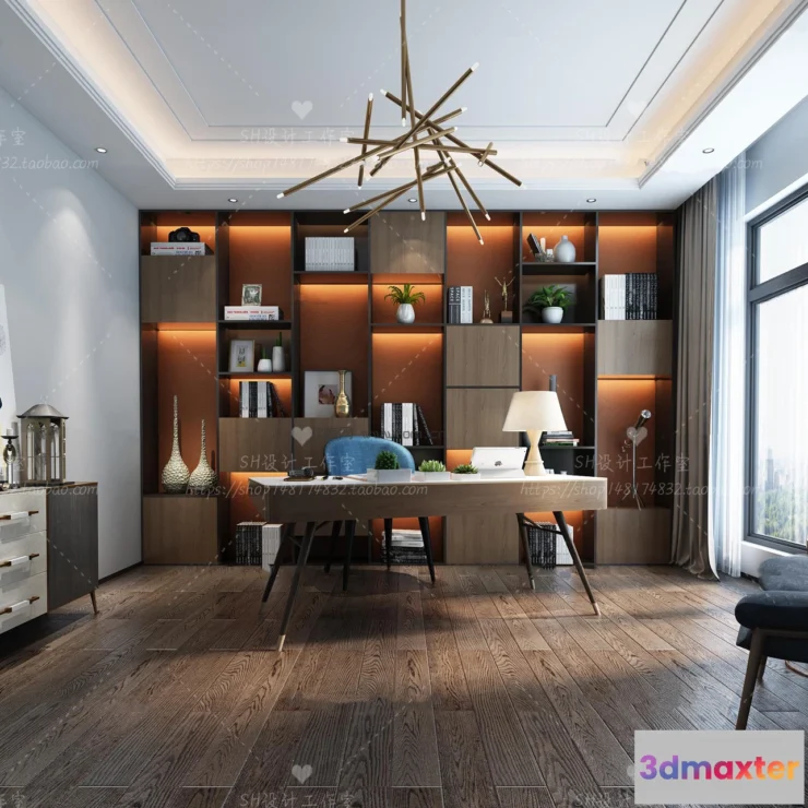 1119918 - STUDY ROOM 3D SCENES - VRAY RENDER - 47