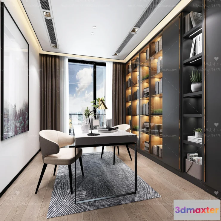 1119922 - STUDY ROOM 3D SCENES - VRAY RENDER - 49
