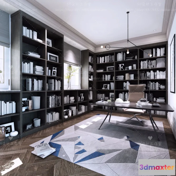 1119934 - STUDY ROOM 3D SCENES - VRAY RENDER - 55