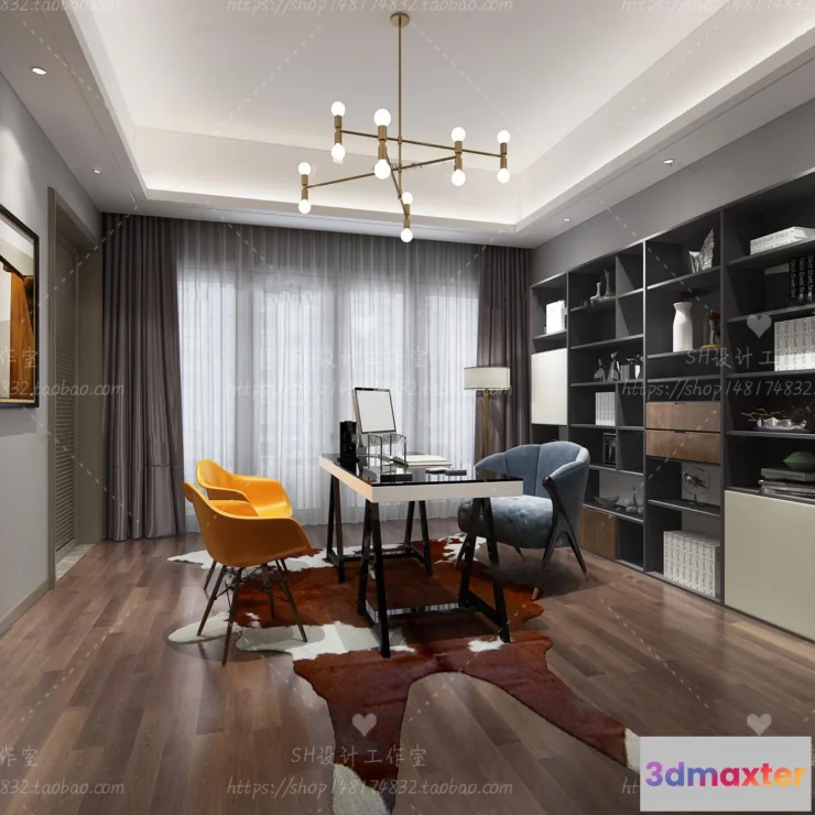 1119938 - STUDY ROOM 3D SCENES - VRAY RENDER - 57