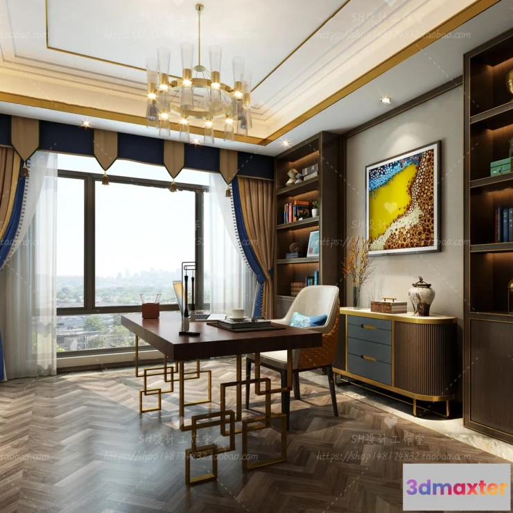 1119958 - STUDY ROOM 3D SCENES - VRAY RENDER - 67