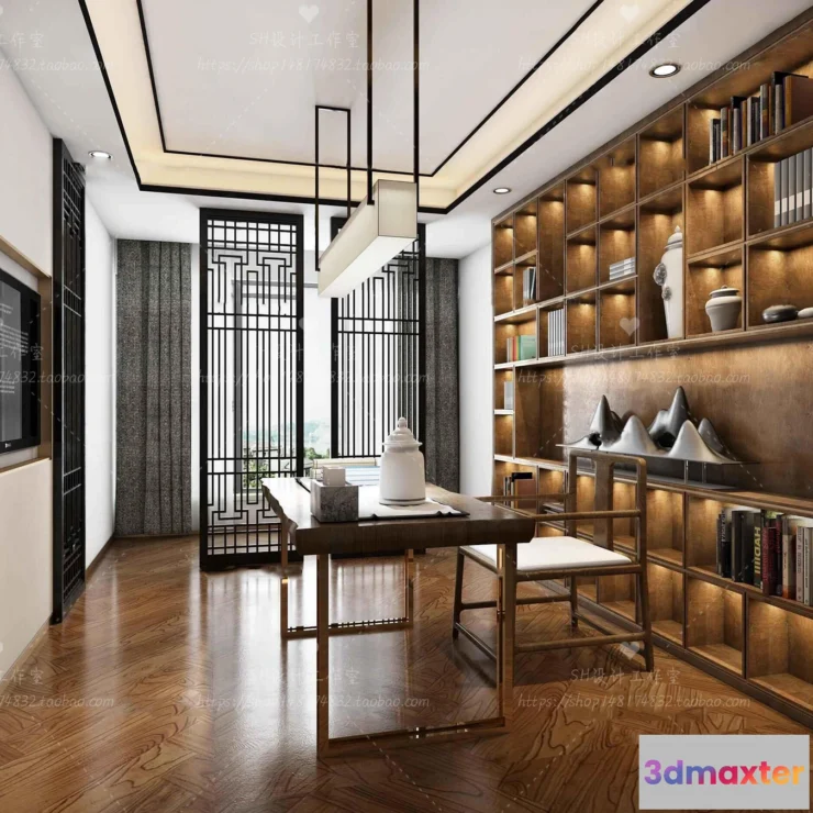 1119968 - STUDY ROOM 3D SCENES - VRAY RENDER - 72