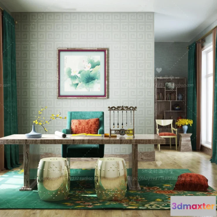 1119982 - STUDY ROOM 3D SCENES - VRAY RENDER - 79