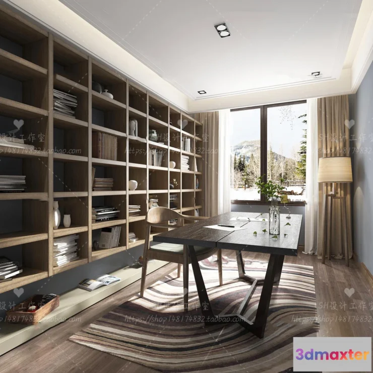 1119984 - STUDY ROOM 3D SCENES - VRAY RENDER - 80