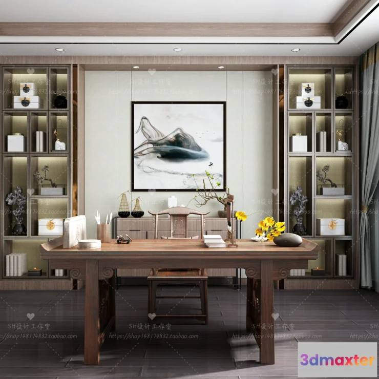 1120014 - STUDY ROOM 3D SCENES - VRAY RENDER - 95