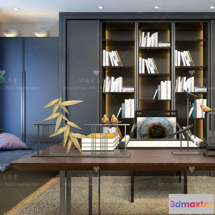 1120016 - STUDY ROOM 3D SCENES - VRAY RENDER - 96