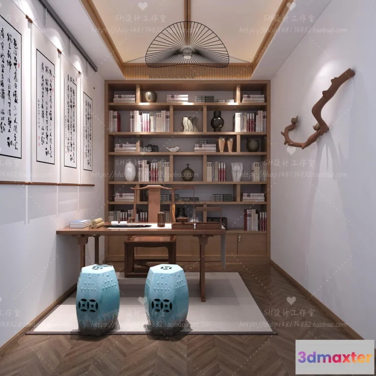 1120020 - STUDY ROOM 3D SCENES - VRAY RENDER - 98