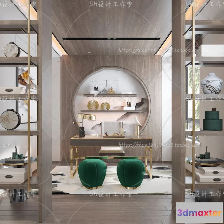 1120042 - STUDY ROOM 3D SCENES - VRAY RENDER - 110