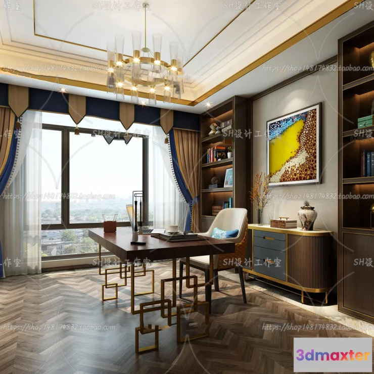 1120058 - STUDY ROOM 3D SCENES - VRAY RENDER - 118