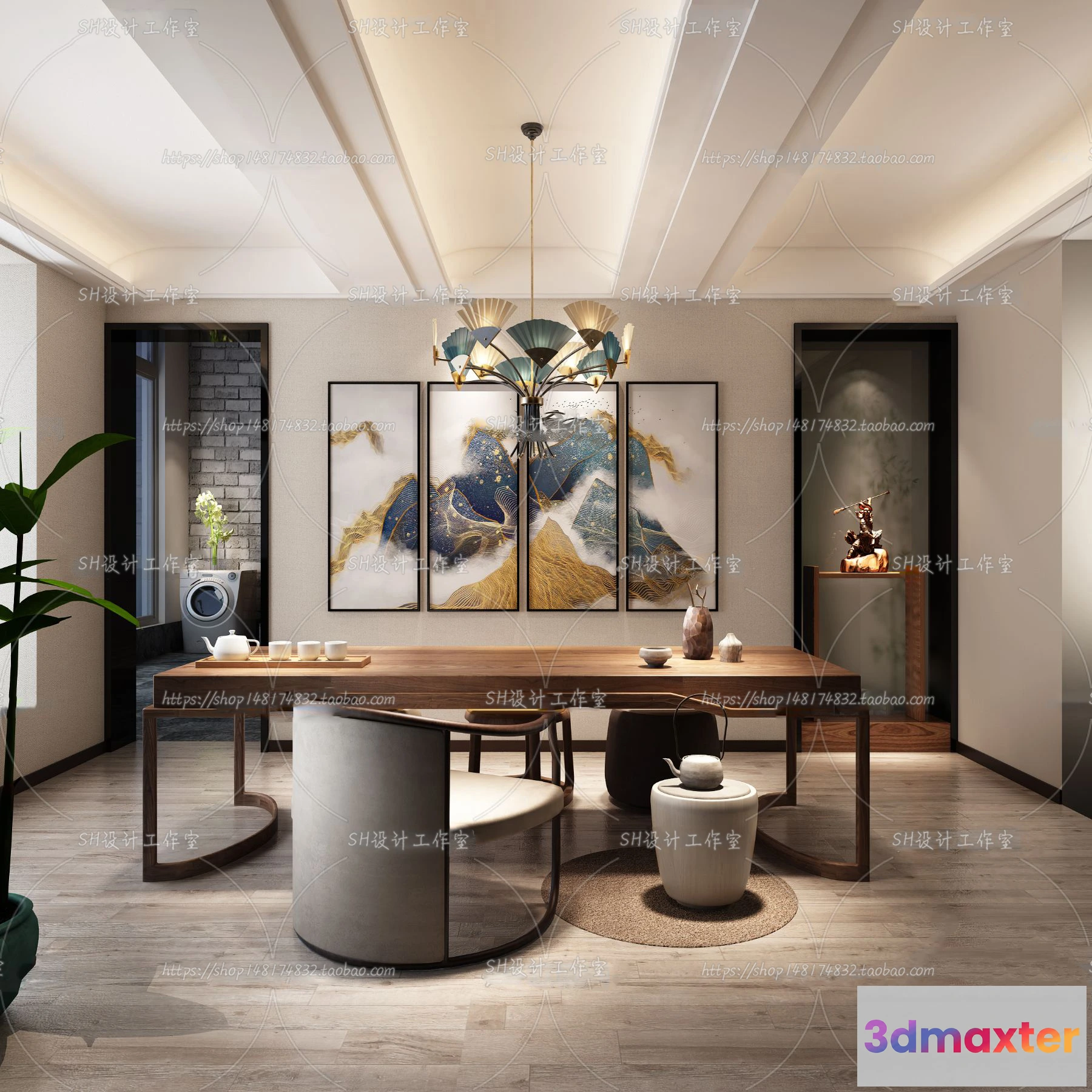 1120072 - STUDY ROOM 3D SCENES - VRAY RENDER - 125