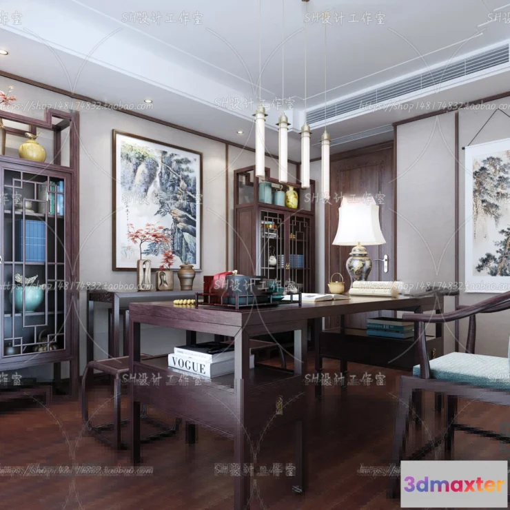 1120080 - STUDY ROOM 3D SCENES - VRAY RENDER - 129