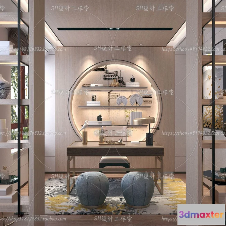 1120082 - STUDY ROOM 3D SCENES - VRAY RENDER - 130