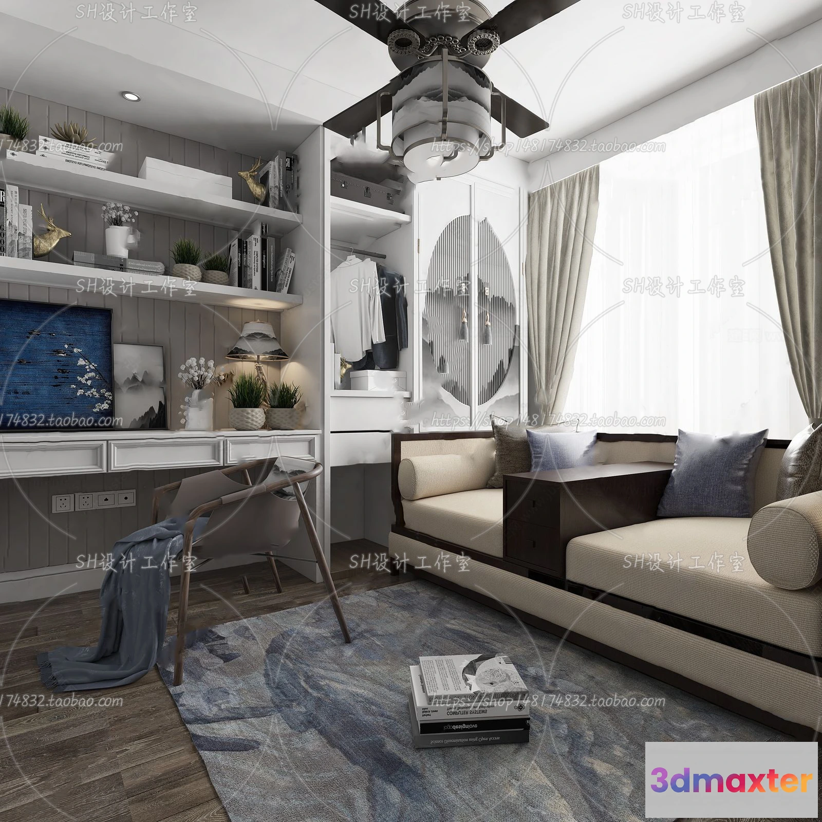 1120092 - STUDY ROOM 3D SCENES - VRAY RENDER - 135