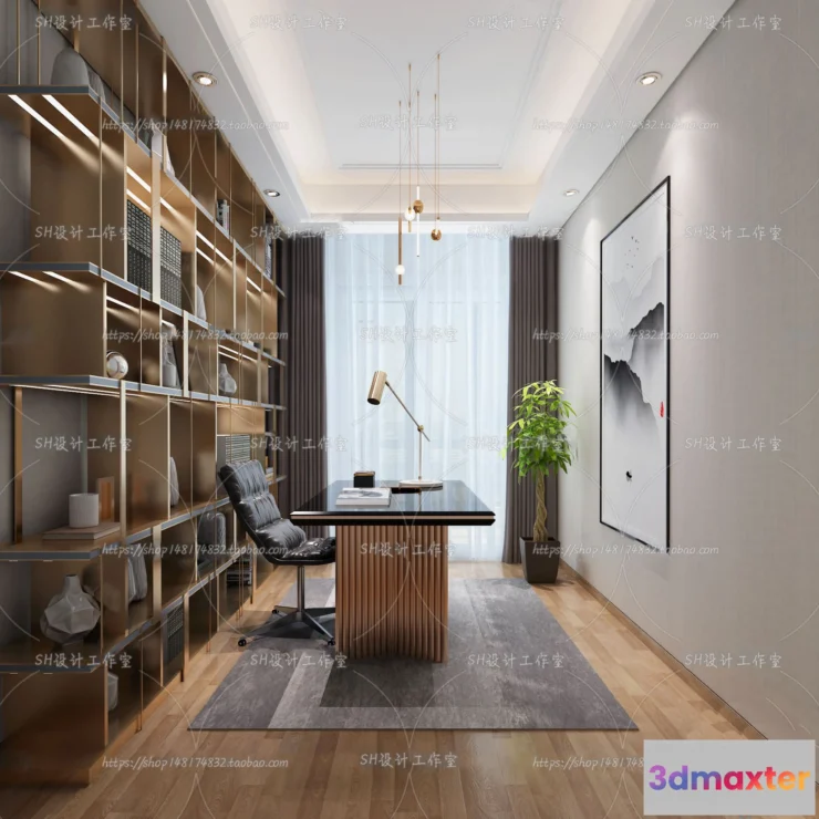 1120122 - STUDY ROOM 3D SCENES - VRAY RENDER - 150