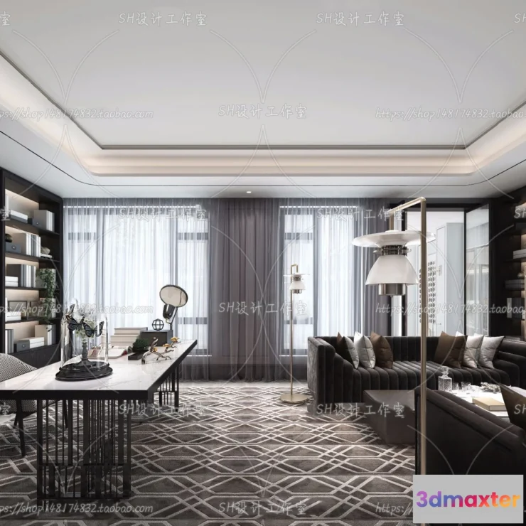 1120142 - STUDY ROOM 3D SCENES - VRAY RENDER - 160