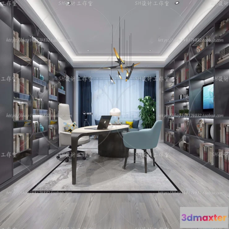1120146 - STUDY ROOM 3D SCENES - VRAY RENDER - 162