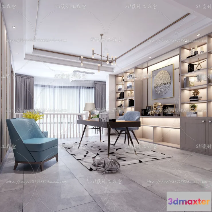 1120154 - STUDY ROOM 3D SCENES - VRAY RENDER - 166