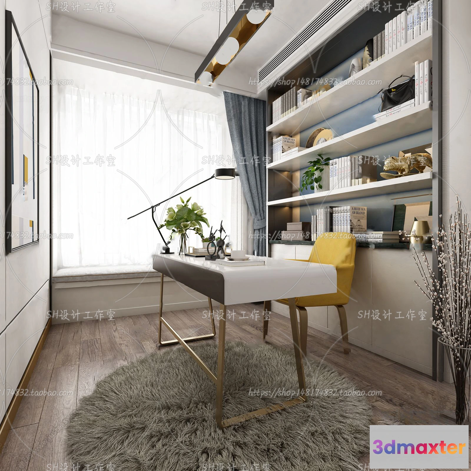 1120172 - STUDY ROOM 3D SCENES - VRAY RENDER - 175