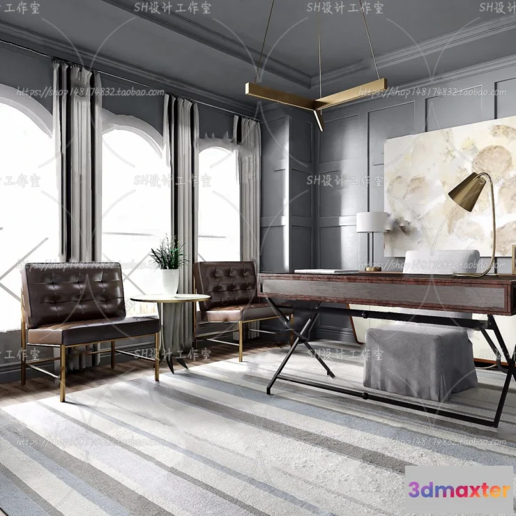 1120178 - STUDY ROOM 3D SCENES - VRAY RENDER - 178
