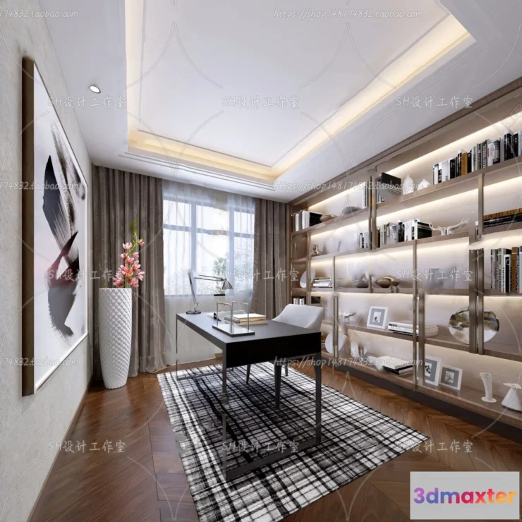 1120182 - STUDY ROOM 3D SCENES - VRAY RENDER - 180
