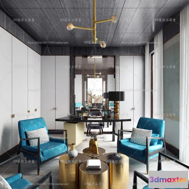 1120202 - STUDY ROOM 3D SCENES - VRAY RENDER - 190