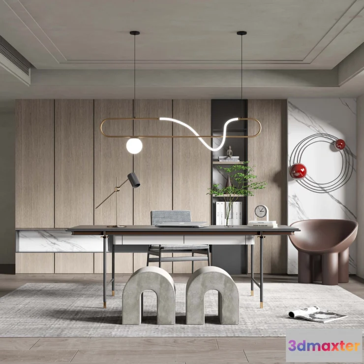 1155812 - HOUSE SPACE 3D SCENES - OFFICE ROOM - 0013