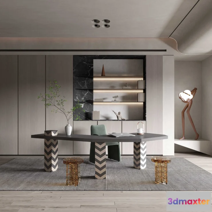 1155848 - HOUSE SPACE 3D SCENES - OFFICE ROOM - 0031