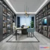 1359127 - Study and Work Space - 3D Interior Scene - Luxury Style - 014 3D Max