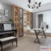1359434 - Study and Work Space - 3D Interior Scene - Luxury Style - 018 3D Max