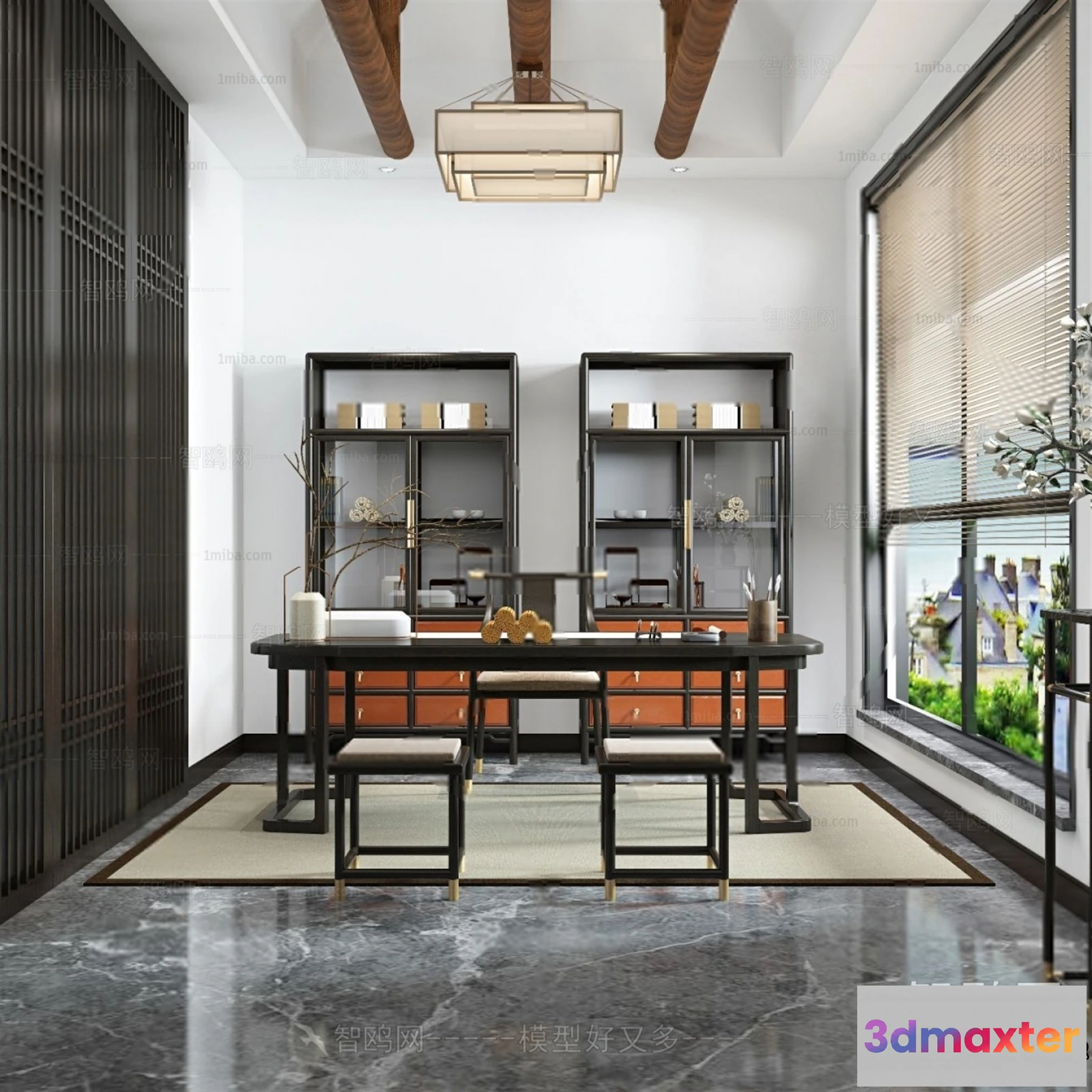 1360095 - Study and Work Space - Minimalist Style - 3D Interior Scene - 005 3D Max