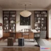 1360162 - Study And Work Space - 3D Interior Scene - French Style - 003 3D Max