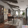 1361236 - Study Space 3D Interior Scene - American Style - 005 3D Max