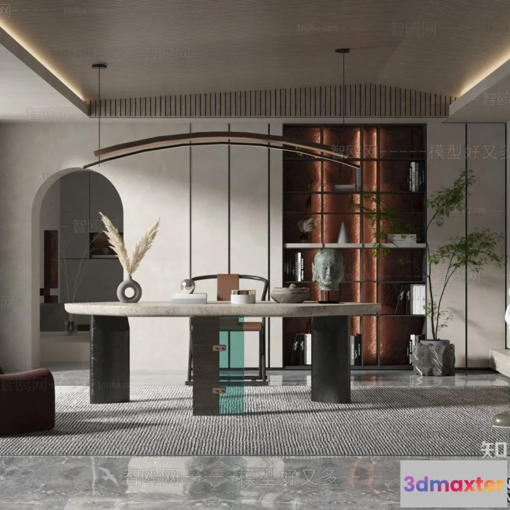 1361432 - Study and Work Space - Minimalist Style - 3D Interior Scene - 024 3D Max