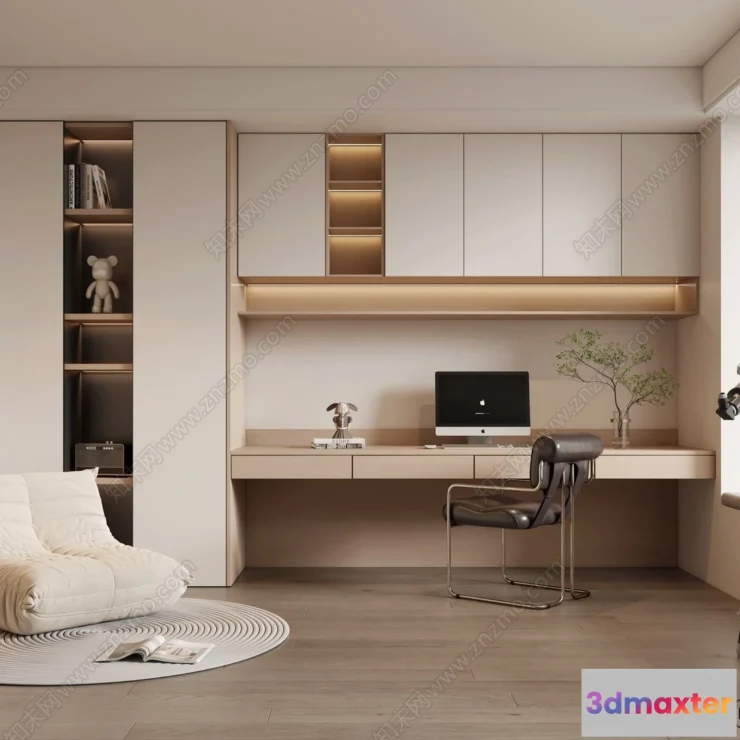 1362025 - Study and Work Space - 3D Models - 3D Interior Scene - 005 3D Max