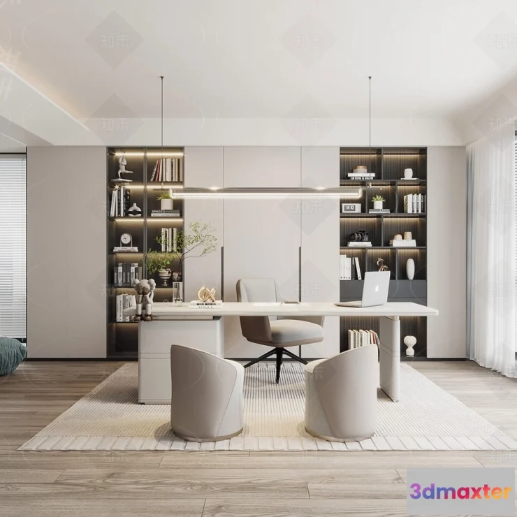 1362156 - Study and Work Space - 3D Models - 3D Interior Scene - 007 3D Max