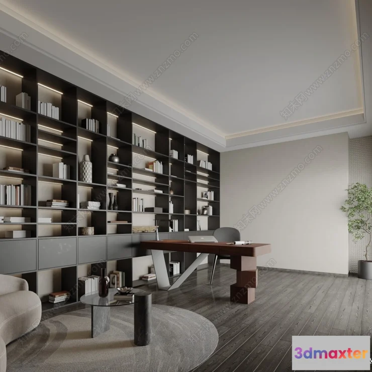 1362293 - Study and Work Space - 3D Models - 3D Interior Scene - 009 3D Max