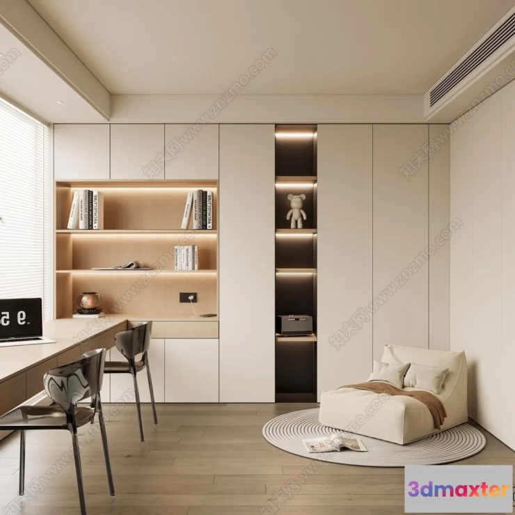 1362365 - Study and Work Space - 3D Models - 3D Interior Scene - 010 3D Max
