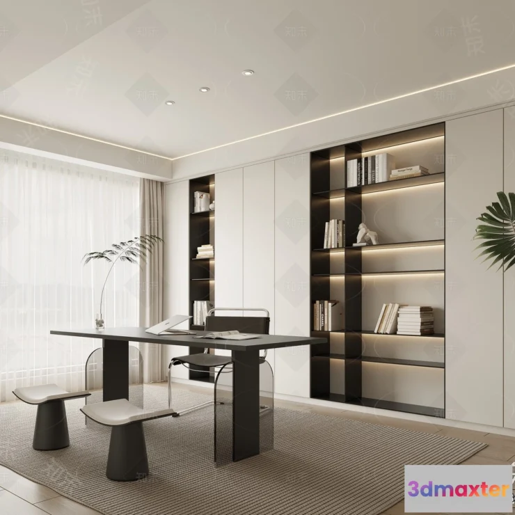 1362498 - Study and Work Space - 3D Models - 3D Interior Scene - 012 3D Max