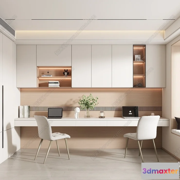 1363570 - Study and Work Space - 3D Models - 3D Interior Scene - 027 3D Max