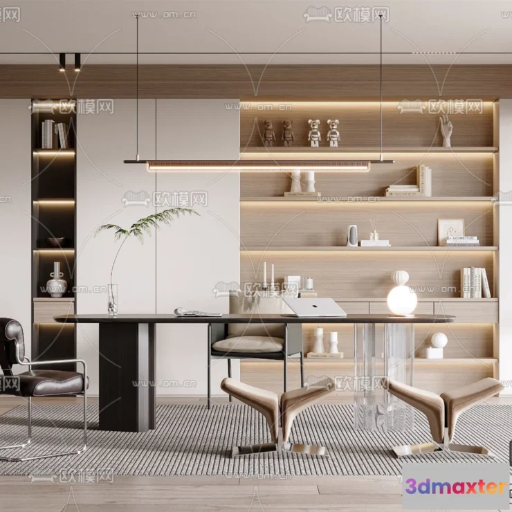 1363706 - Study and Work Space - 3D Models - 3D Interior Scene - 029 3D Max