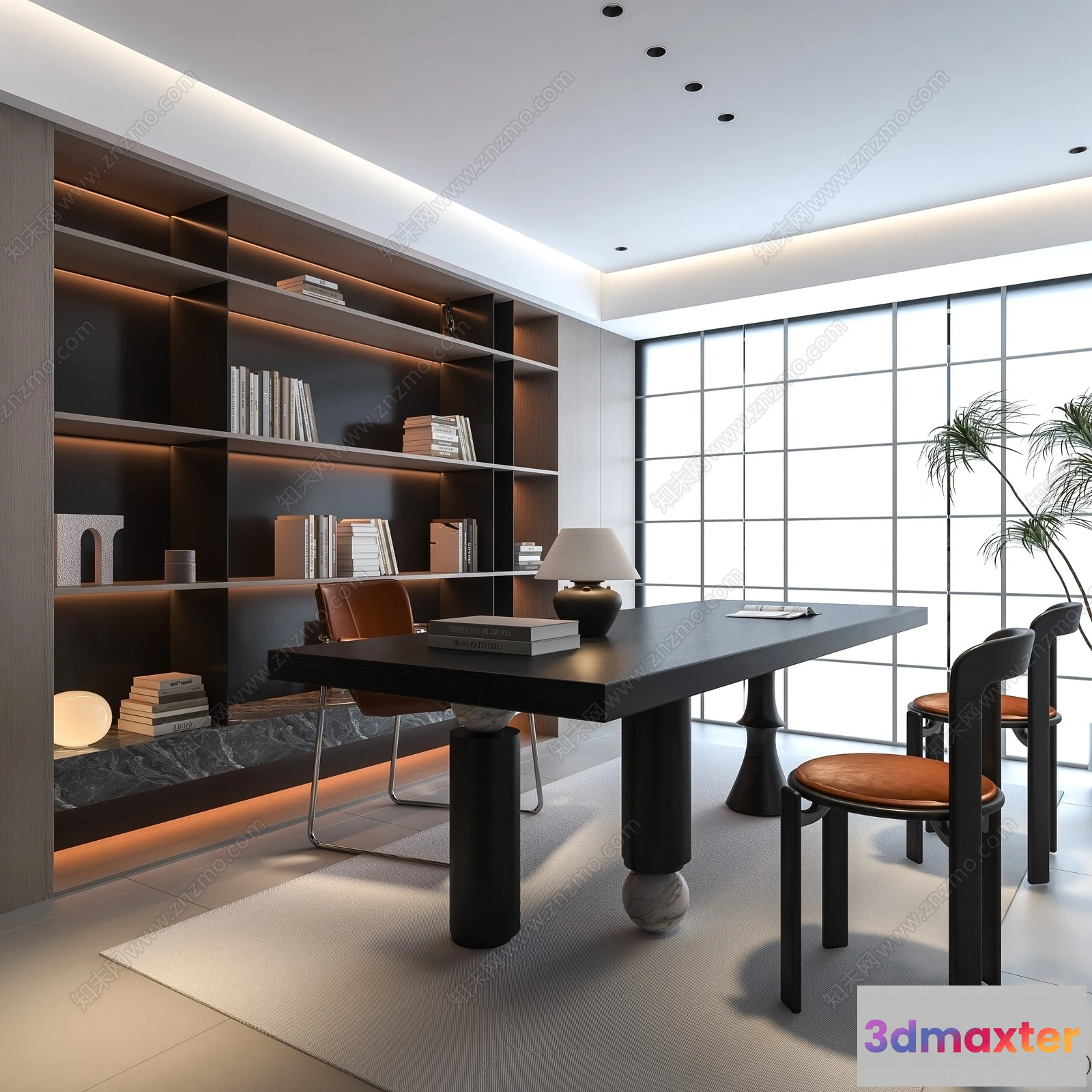 1363768 - Study and Work Space - 3D Models - 3D Interior Scene - 030 3D Max