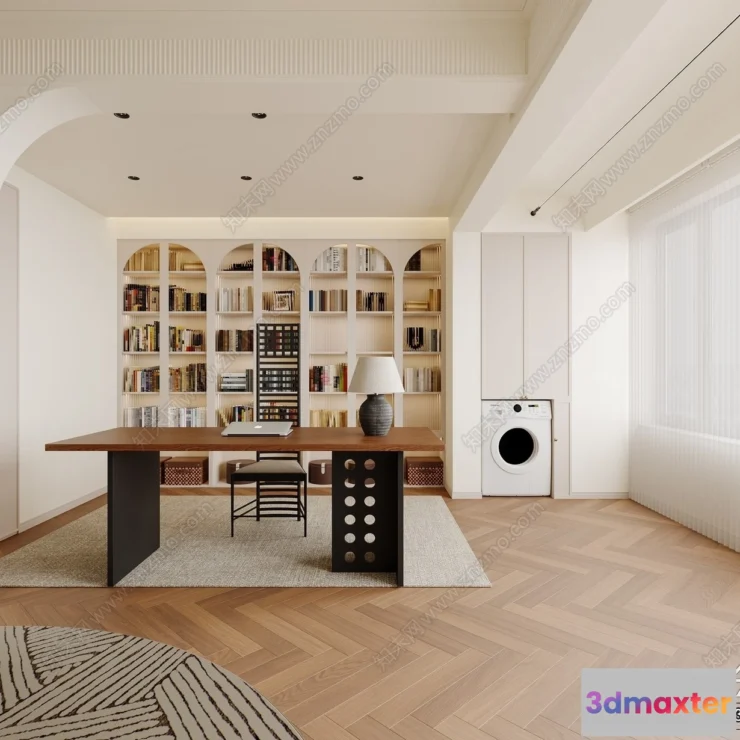 1363831 - Study and Work Space - 3D Models - 3D Interior Scene - 031 3D Max